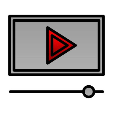 video oynatıcı simgesi, vektör illüstrasyonu 