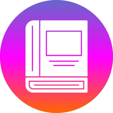 Kitap satırı simgesi, vektör çizim 