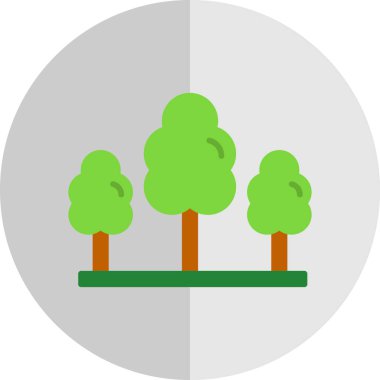 Düz ağaç simgesinin vektör illüstrasyonu