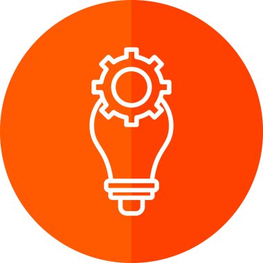 Dişli simgesi olan ampul, vektör illüstrasyon grafik tasarımı