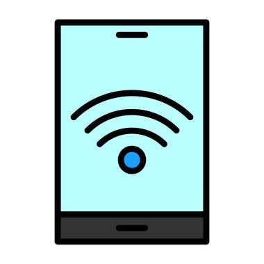 wifi sembollü tablet pc, vektör illüstrasyonu, kablosuz simge