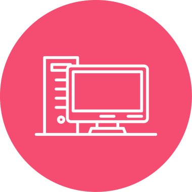 pc bilgisayar simgesinin vektör illüstrasyonu 