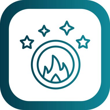 Ateş ikonu halkası, vektör illüstrasyonu 