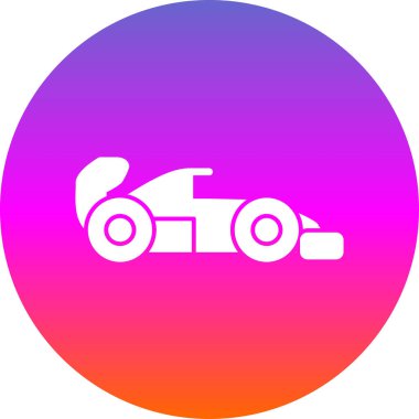 Yarış arabası web simgesi, basit vektör illüstrasyonu