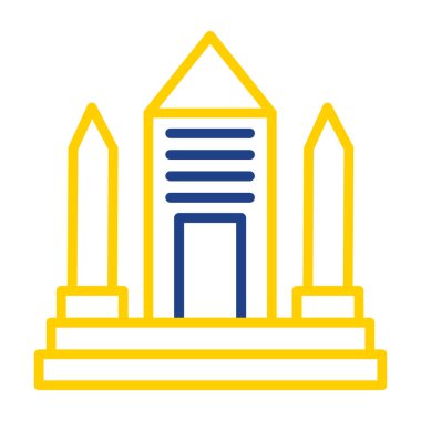 Bir bina simgesinin vektör illüstrasyonu