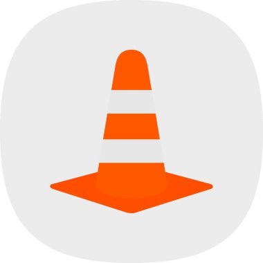 Düz stil trafik koni simgesi