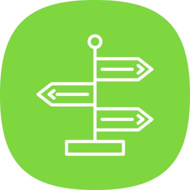 Yön, işaret direği simgesi. Basit vektör illüstrasyonu