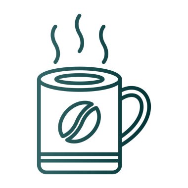 Kahve kupası ikonu. İnce çizgi tasarımı. vektör illüstrasyonu. 