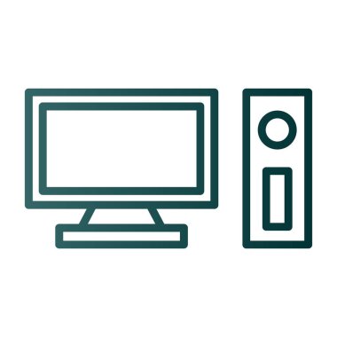 pc bilgisayar simgesinin vektör illüstrasyonu 