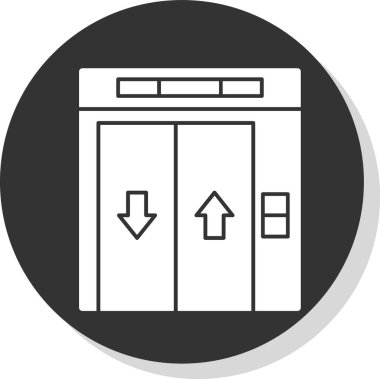 Asansör. Web simgesi basit illüstrasyon             
