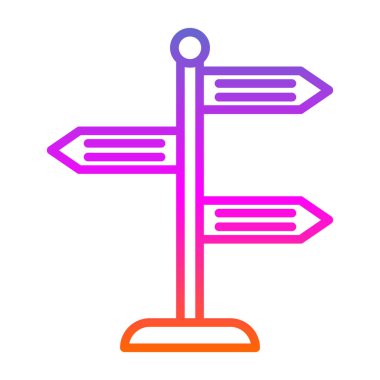 Yön, işaret direği simgesi. Basit vektör illüstrasyonu