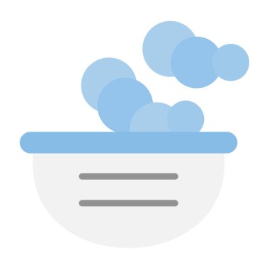 Sabun köpük ikonlu bir kase sıvı. 