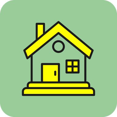 Ev vektör tasarımı. Ev düz simgesi 