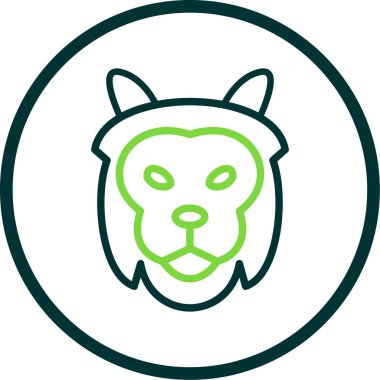 Aslan etobur simgesi, basit vektör illüstrasyonu 