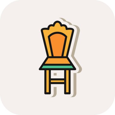 Beyaz arka plan üzerinde koltuk vektör simgesi