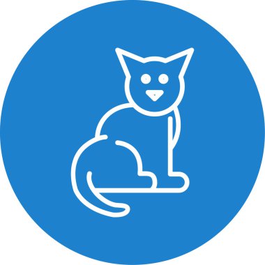 Kedi. Web simgesi vektör illüstrasyonu