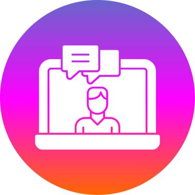 Sohbet simgesi çizimi olan dizüstü bilgisayar