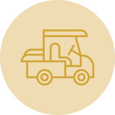 Golf Arabası simgesinin vektör illüstrasyonu