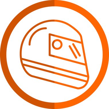 Kask simgesi basit tasarım illüstrasyonu 