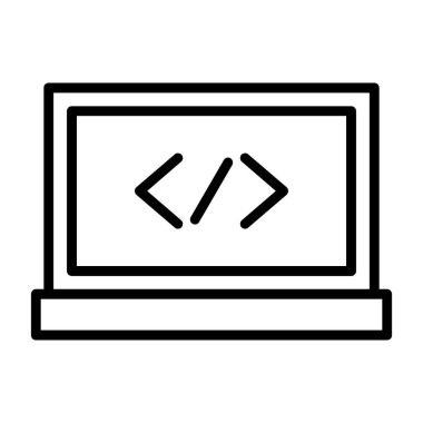 Kod işareti. Kodlama simgesi. vektör illüstrasyonu