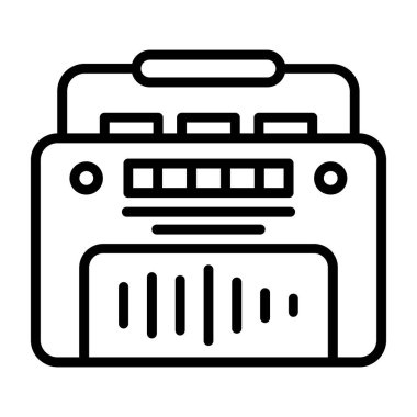 Retro radyo ikonu. Basit vektör illüstrasyonu