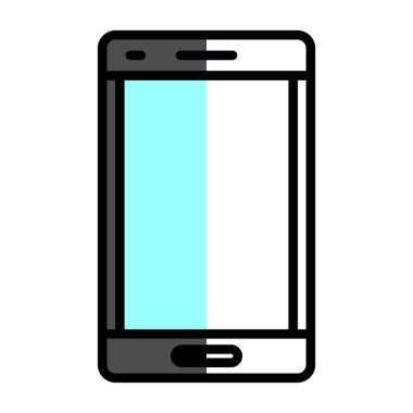 Arkaplanda akıllı telefon simgesi izole edildi. Web sitesi, uygulama, cep telefonu sembolü ve akıllı telefon logosu için son moda telefon şablonu