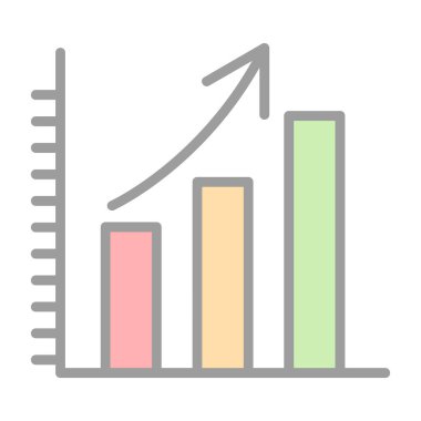 İş grafiği. Grafik düz simgesi
