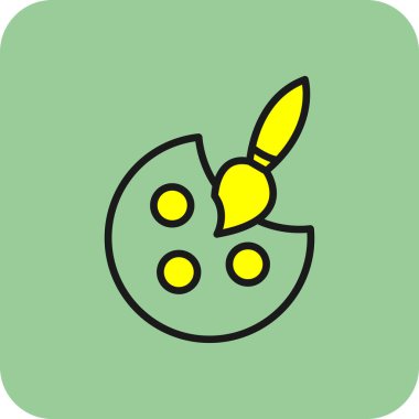 Palet ve boya fırçası. Web simgesi resmedilmesi basit illüstrasyon