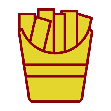 Patates kızartması simgesi, basit tasarım.