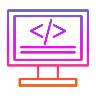 Kod işareti. Kodlama simgesi. vektör illüstrasyonu