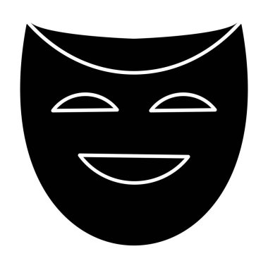 Tiyatro maskesi. Web simgesi basit illüstrasyon  