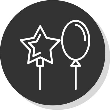 Balonlar. Web simgesi basit illüstrasyon  