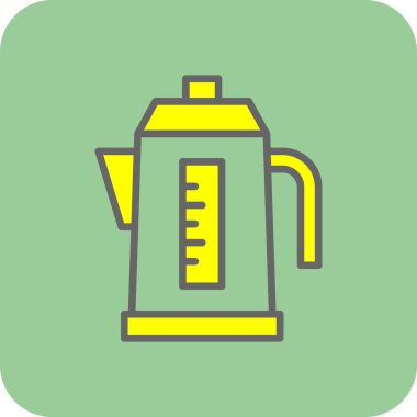 Bir çaydanlık simgesinin vektör illüstrasyonu