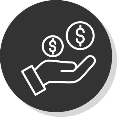 Dolar. Web simgesi basit illüstrasyon