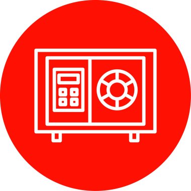 Güvenli kutu simgesi, vektör illüstrasyonu basit tasarım