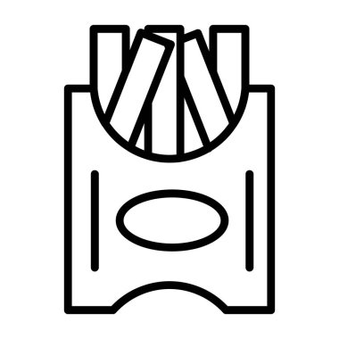 Patates kızartması simgesi, basit tasarım.