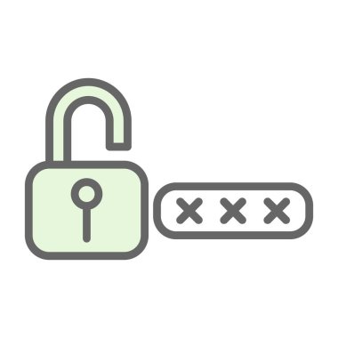 Şifre. Web simgesi basit illüstrasyon 