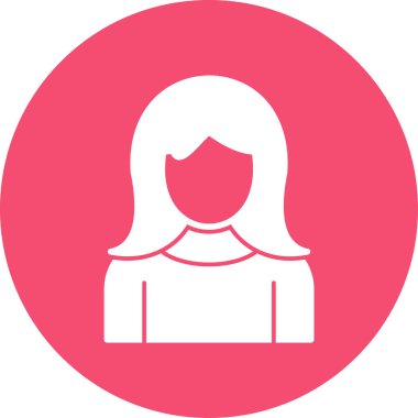 kız düz simgesi, vektör illüstrasyonu