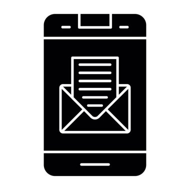 e-posta glyph düz vektör simgesi