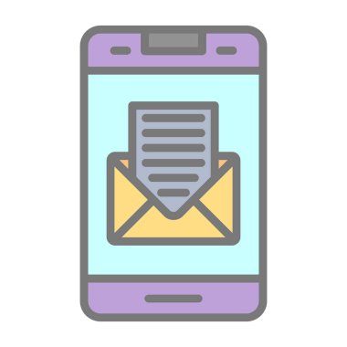 Posta izole edilmiş simgeye sahip akıllı telefon