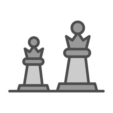 Kraliçe satranç taşı çizimi beyaz arkaplanda izole edildi