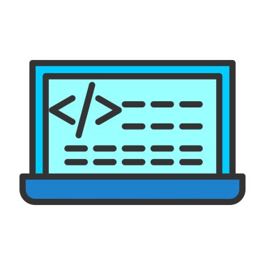 Kod işareti. Kodlama simgesi. vektör illüstrasyonu