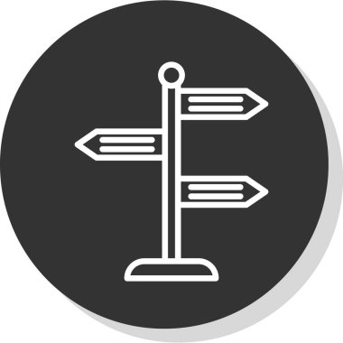 Yön, işaret direği simgesi. Basit vektör illüstrasyonu