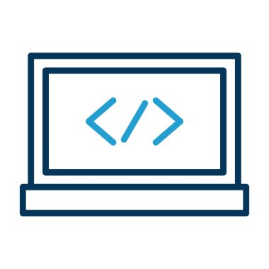 Kod işareti. Kodlama simgesi. vektör illüstrasyonu