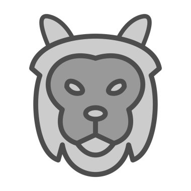 Aslan etobur simgesi, basit vektör illüstrasyonu 