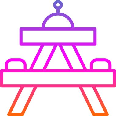 Bir piknik tablosu simgesinin vektör çizimi 