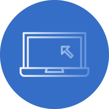 Basit dizüstü bilgisayar simgesi, vektör illüstrasyonu