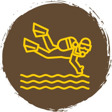 yüzücü ağ simgesi basit bir illüstrasyon