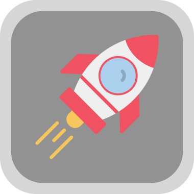 Roket gemi simgesi, vektör çizimi basit tasarım