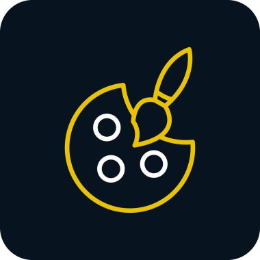 Palet ve boya fırçası. Web simgesi resmedilmesi basit illüstrasyon